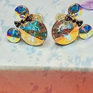 Elegant Gold and Multicolor Crystal Earrings